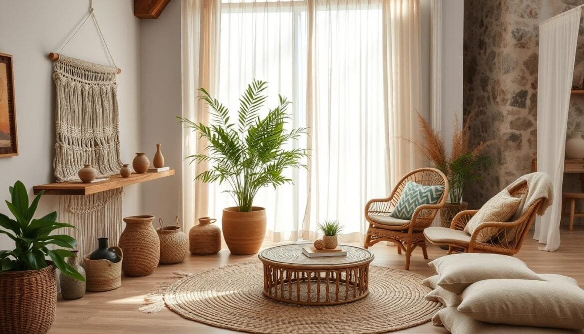 Stilvoller Essbereich im Boho Look: Kreative Boho Einrichtung mit Vintage-Möbeln, farbenfrohen Accessoires und entspannter Atmosphäre für Boho Style wohnen.
