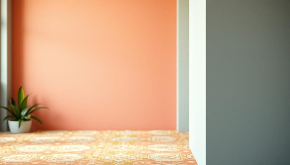 A vintage-inspired color palette fills the frame, evoking a retro aesthetic. In the foreground, a harmonious blend of warm ochres, dusty pinks, and muted mustard tones create a soft, inviting atmosphere. The middle ground showcases playful patterns and textures, hinting at the design principles of the era. In the background, a subtle gradient of cool grays and blues provides a calming counterpoint, allowing the vibrant hues to take center stage. The lighting is gentle, with a soft, diffused glow that enhances the nostalgic mood. The overall composition has a balanced, intentional feel, capturing the essence of timeless color combinations for retro-inspired projects. Eine vom Vintage-Stil inspirierte Farbpalette füllt den Rahmen und erinnert an eine Retro-Ästhetik. Im Vordergrund schafft eine harmonische Mischung aus warmen Ockertönen, staubigen Rosatönen und gedämpften Senftönen eine weiche, einladende Atmosphäre. Im Mittelgrund sind verspielte Muster und Strukturen zu sehen, die auf die Designprinzipien der damaligen Zeit anspielen. Im Hintergrund setzt ein subtiler Farbverlauf aus kühlen Grau- und Blautönen einen beruhigenden Kontrapunkt, so dass die leuchtenden Farben in den Vordergrund rücken. Die Beleuchtung ist sanft, mit einem weichen, diffusen Schein, der die nostalgische Stimmung noch verstärkt. Die Gesamtkomposition wirkt ausgewogen und bewusst und fängt die Essenz zeitloser Farbkombinationen für retro-inspirierte Projekte ein.