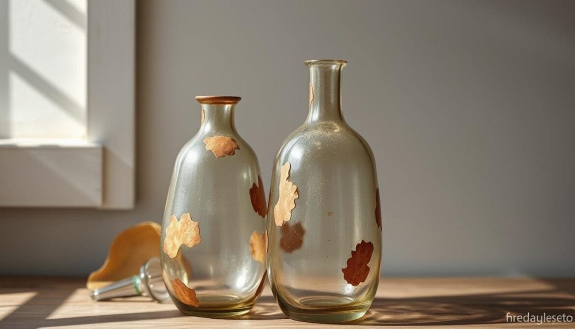 Shabby Chic Vasen mit Rost-Akzenten
